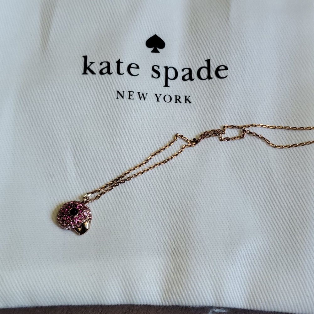 Kate spade pink parrot necklace